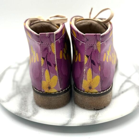 Goby Autumn Flowers Ankle Boots Women's Size US 7.5/ EU 38 Handmade Style PH215 - Picture 4 of 8